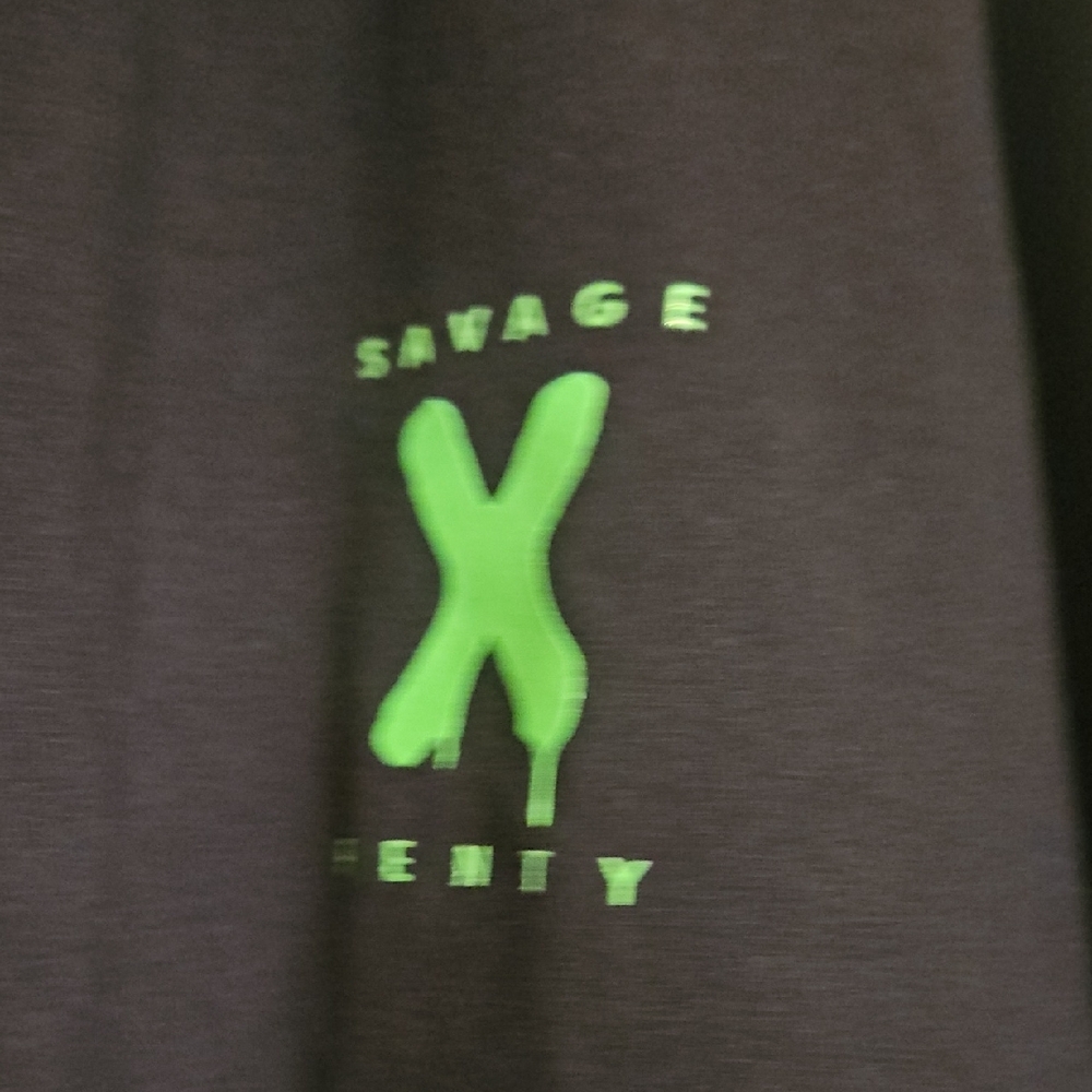 Savage X Fenty Womens Black Robe with Green Logo - Picture 3 of 8